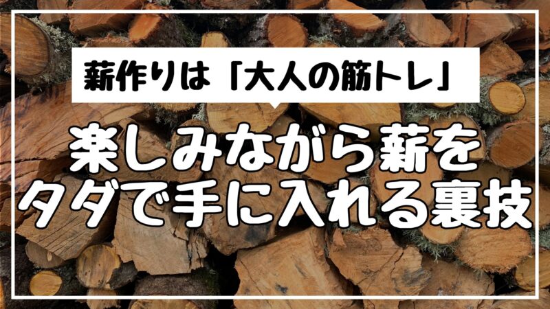 薪ストーブ 燃料：【調達】薪作りは「大人の筋トレ」。楽しみながらタダで手に入れる裏技