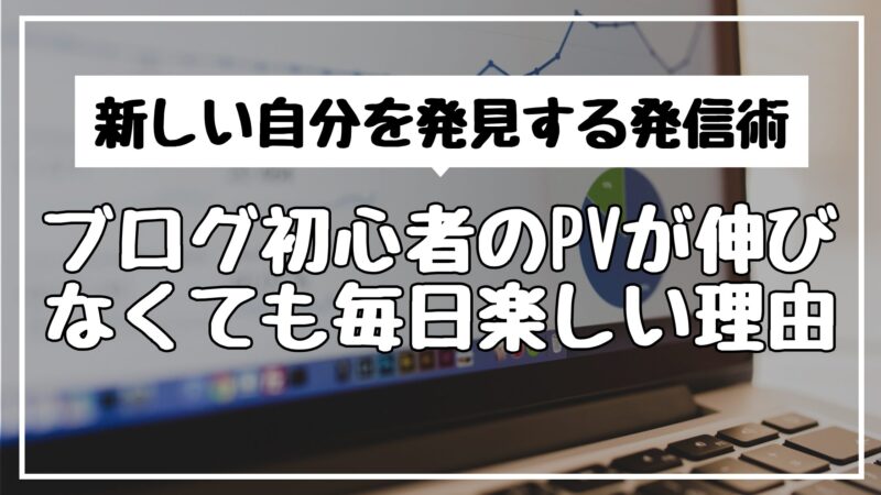 ブログ初心者のPVが伸びなくても毎日楽しい理由｜新しい自分を発見する発信術